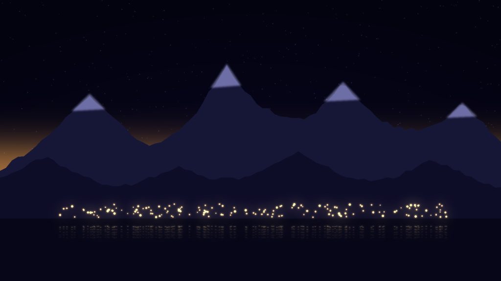 Alpine peaks above a lake town at dusk, for Michael Macfarlane at the STEP Alpine Conference